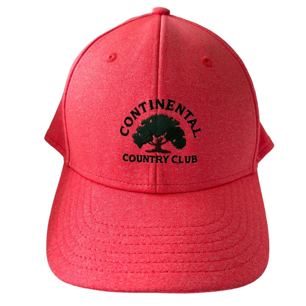 Continental Country Club Golf Hat Red Adjustable Snap Back Cap Mens OSFM